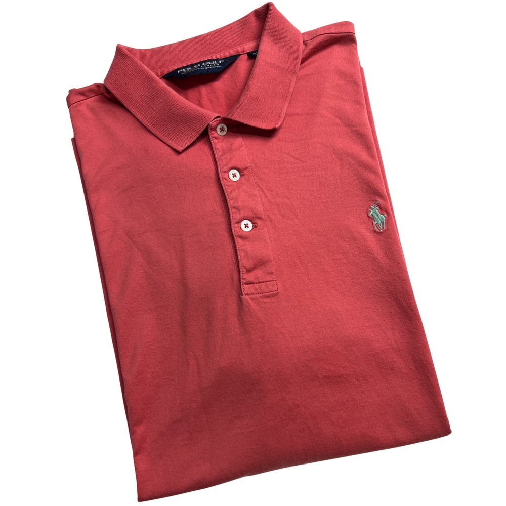 Polo Golf Ralph Lauren Polo Shirt Men XL Red Pima Cotton Short Sleeve Golfing E7